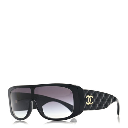 Chanel Acetate Shield Sunglasses 71466 Black 1 of 7