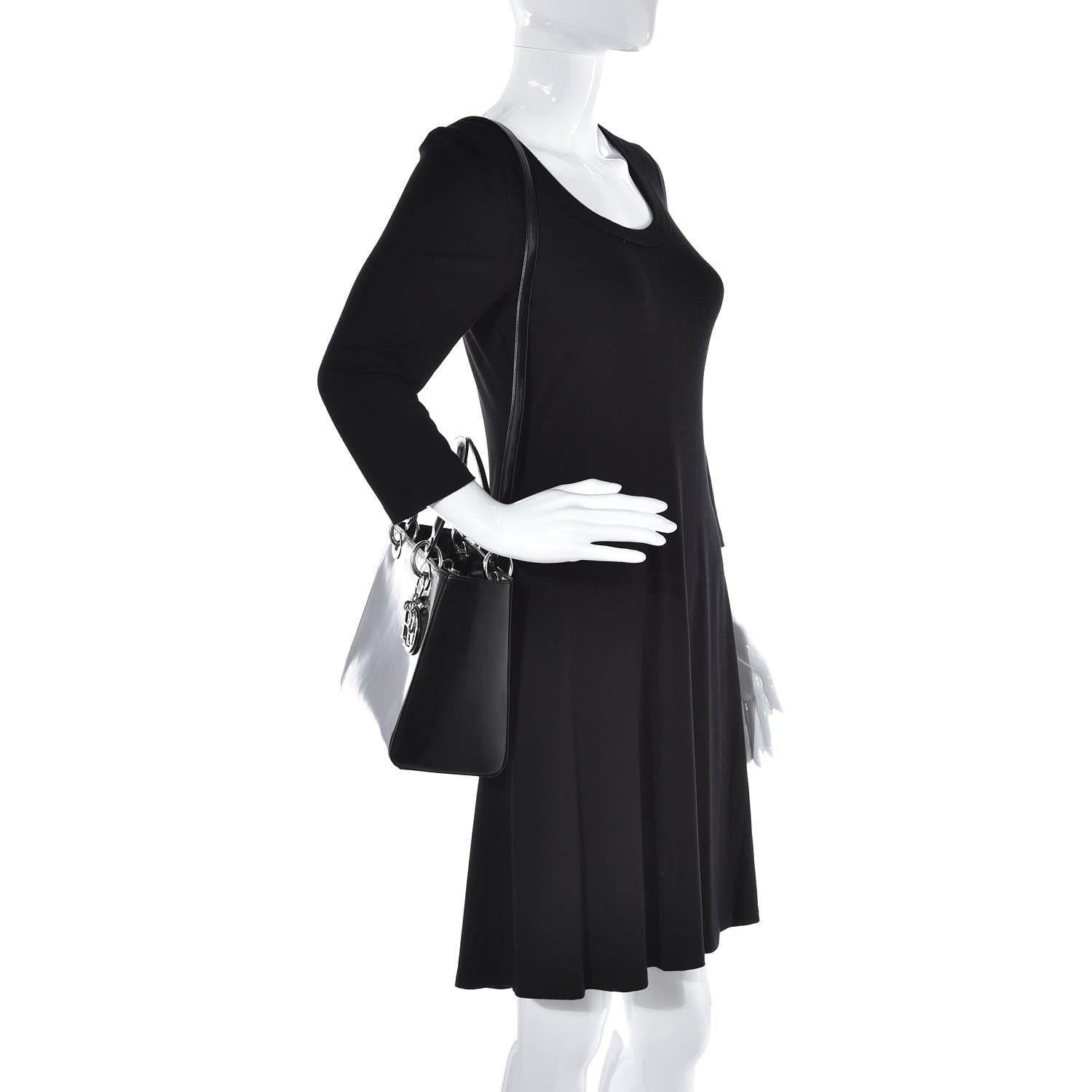 Christian Dior Patent Medium Lady Dior Black 3 of 8