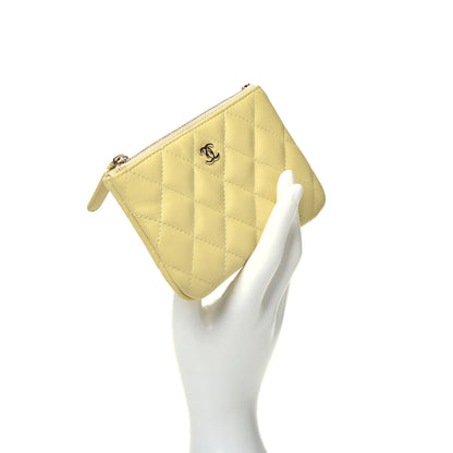 Chanel Lambskin Quilted Small Cosmetic Case Yellow 2 of 7