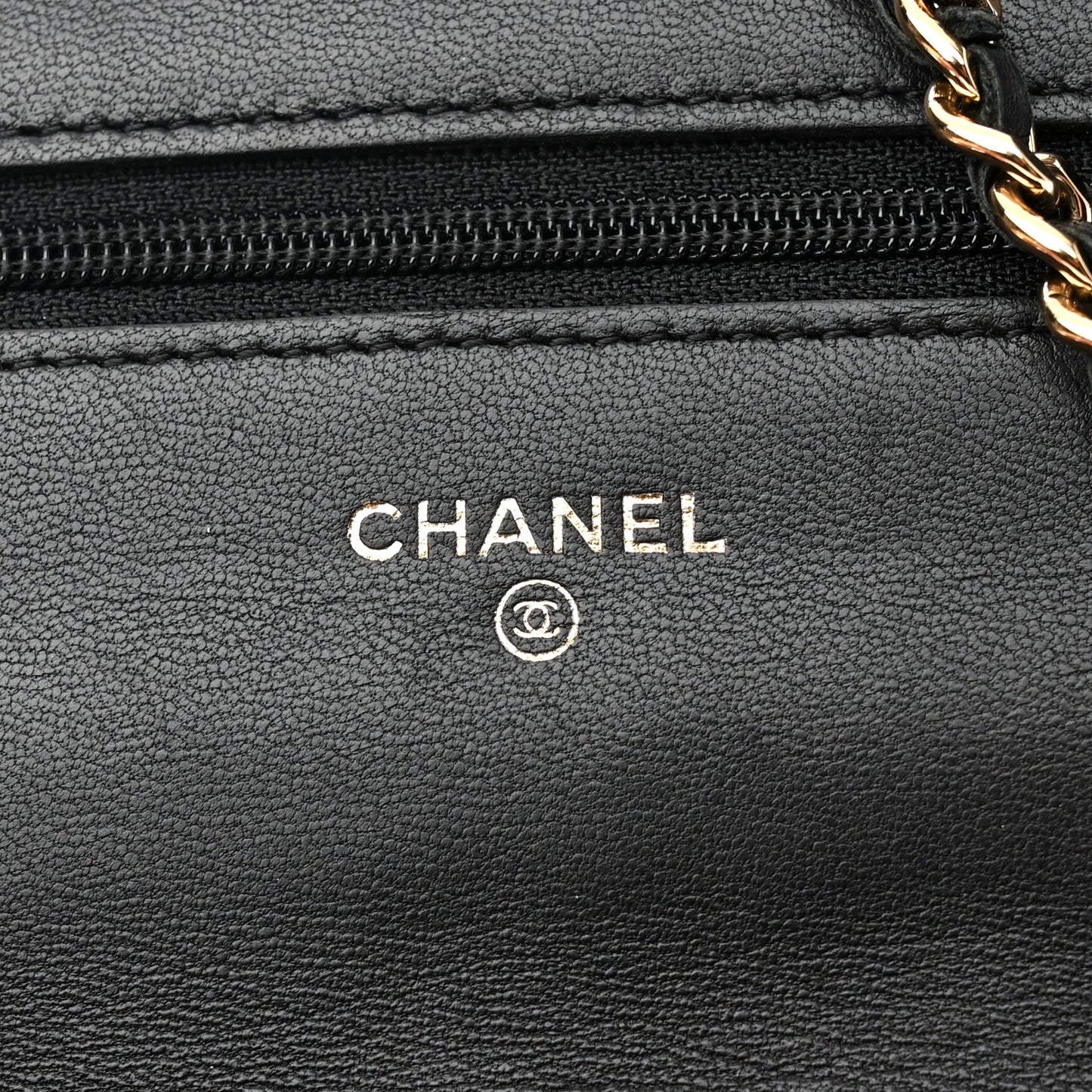 Lambskin Quilted Wallet On Chain WOC Black