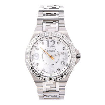 Fendi Stainless Steel Diamond Pave Bezel 33mm High Speed Quartz Watch 1 of 11