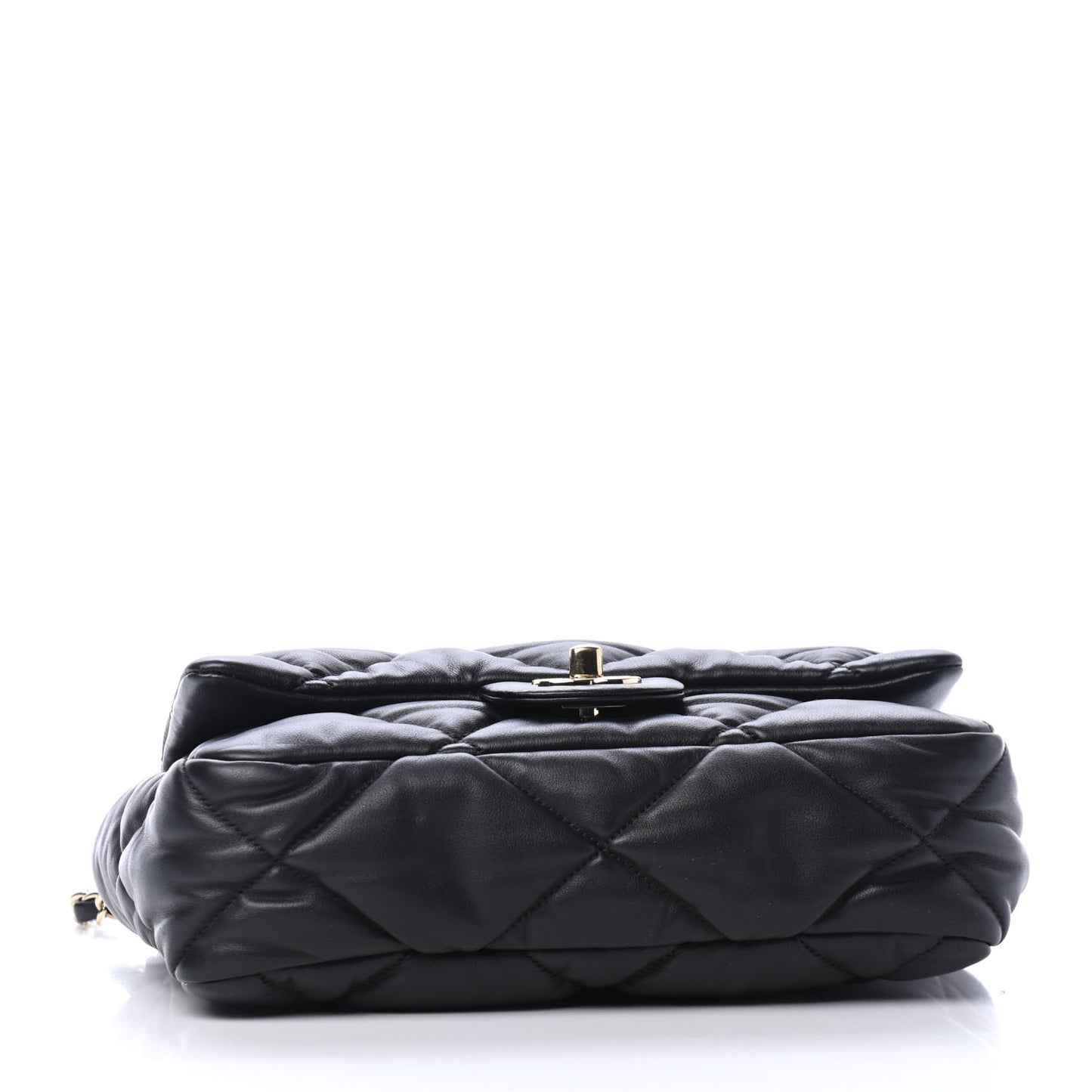 Calfskin Quilted Medium Bubbly Flap Black