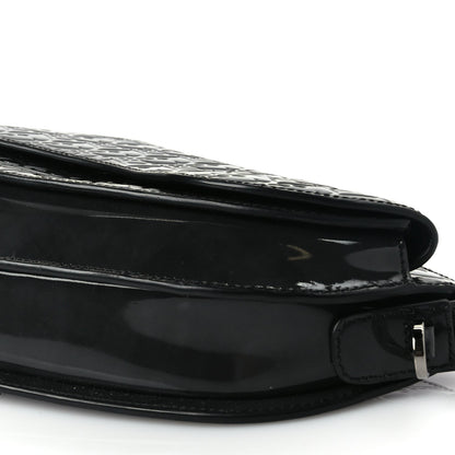 Christian Dior Patent Oblique Embossed Saddle Boxy Bag Black 8 of 8