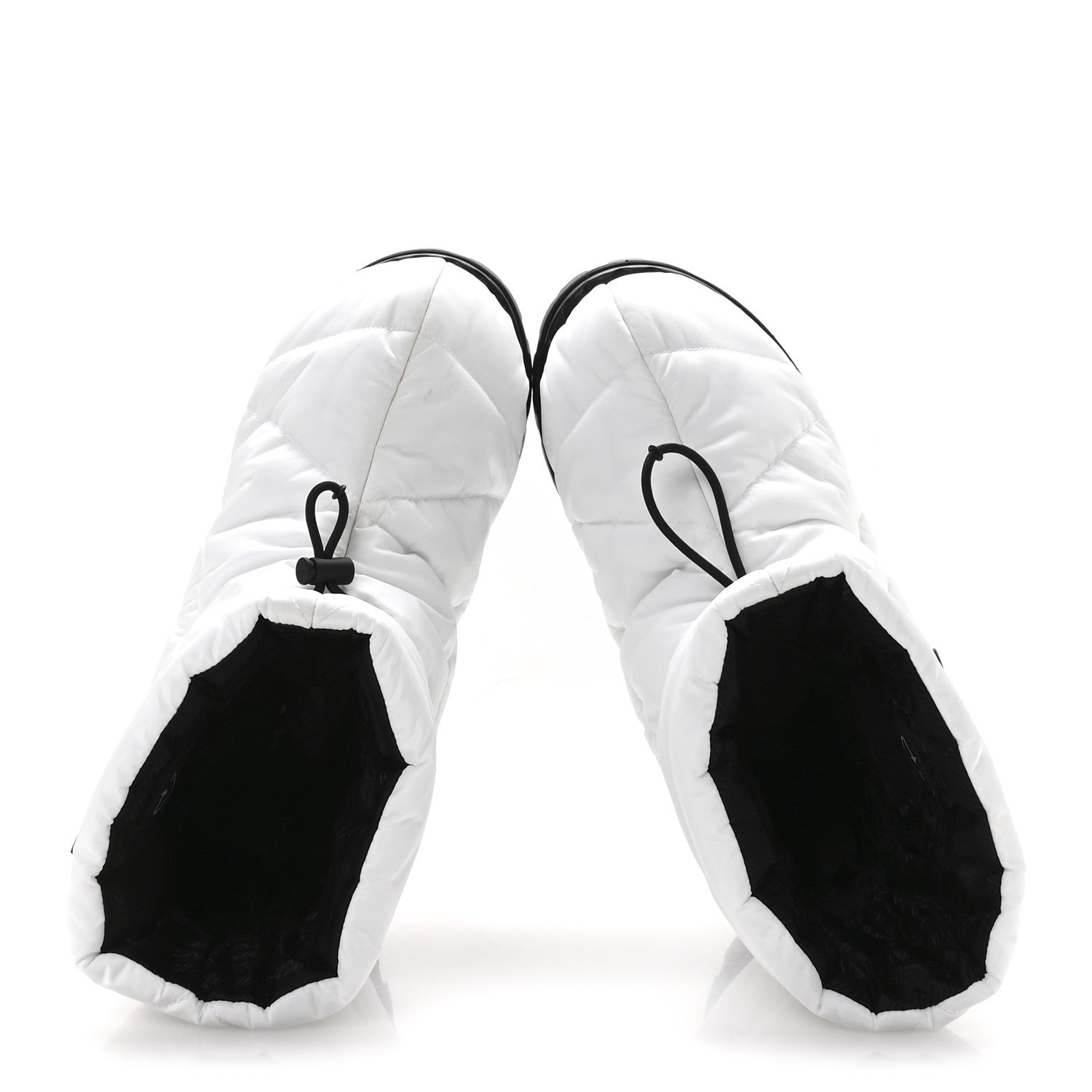 Prada Re-Nylon Piuma Triangle Logo Padded Drawcord 20mm Snow Boots 37 Bianco 2 of 8