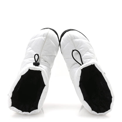 Prada Re-Nylon Piuma Triangle Logo Padded Drawcord 20mm Snow Boots 37 Bianco 2 of 8