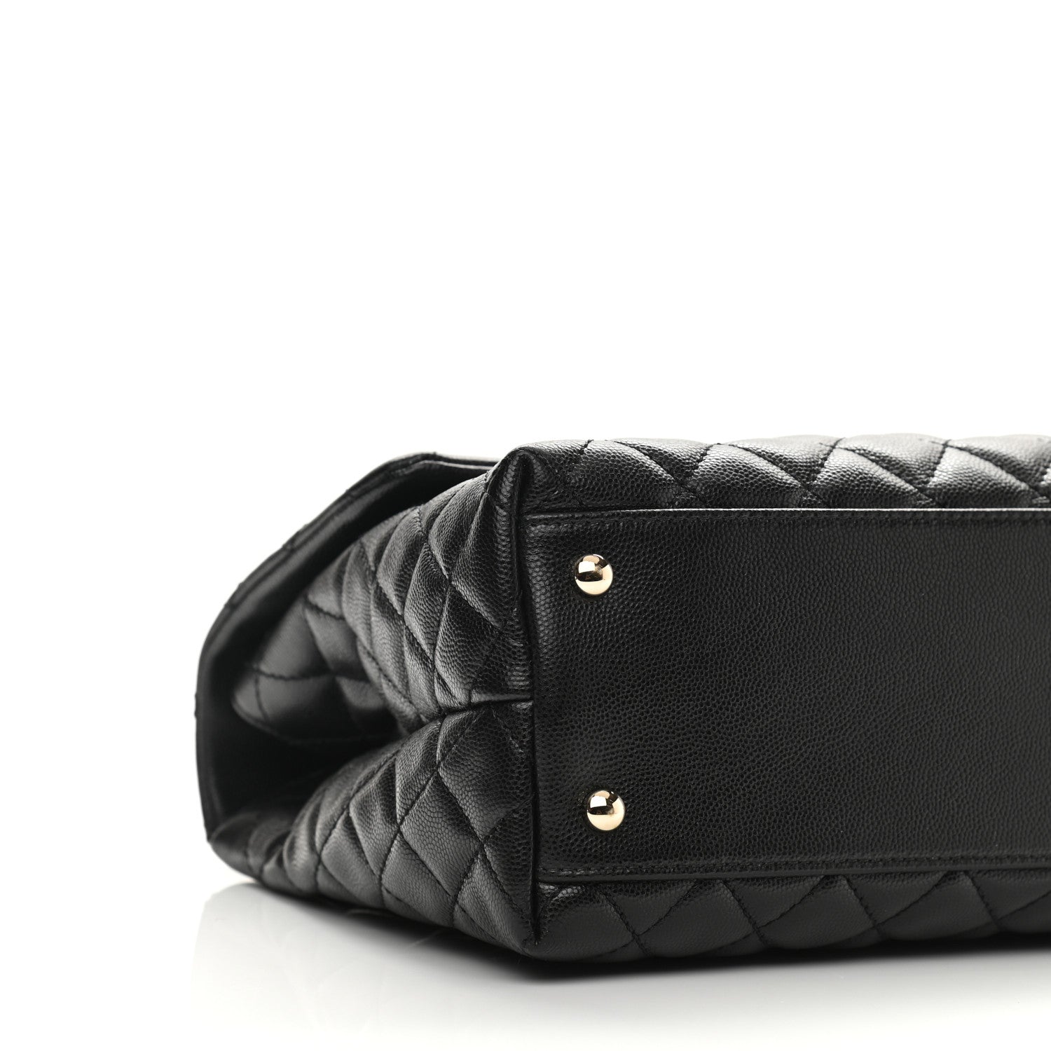 Chanel Caviar Lizard Embossed Quilted Medium Coco Handle Flap Black 5 of 11