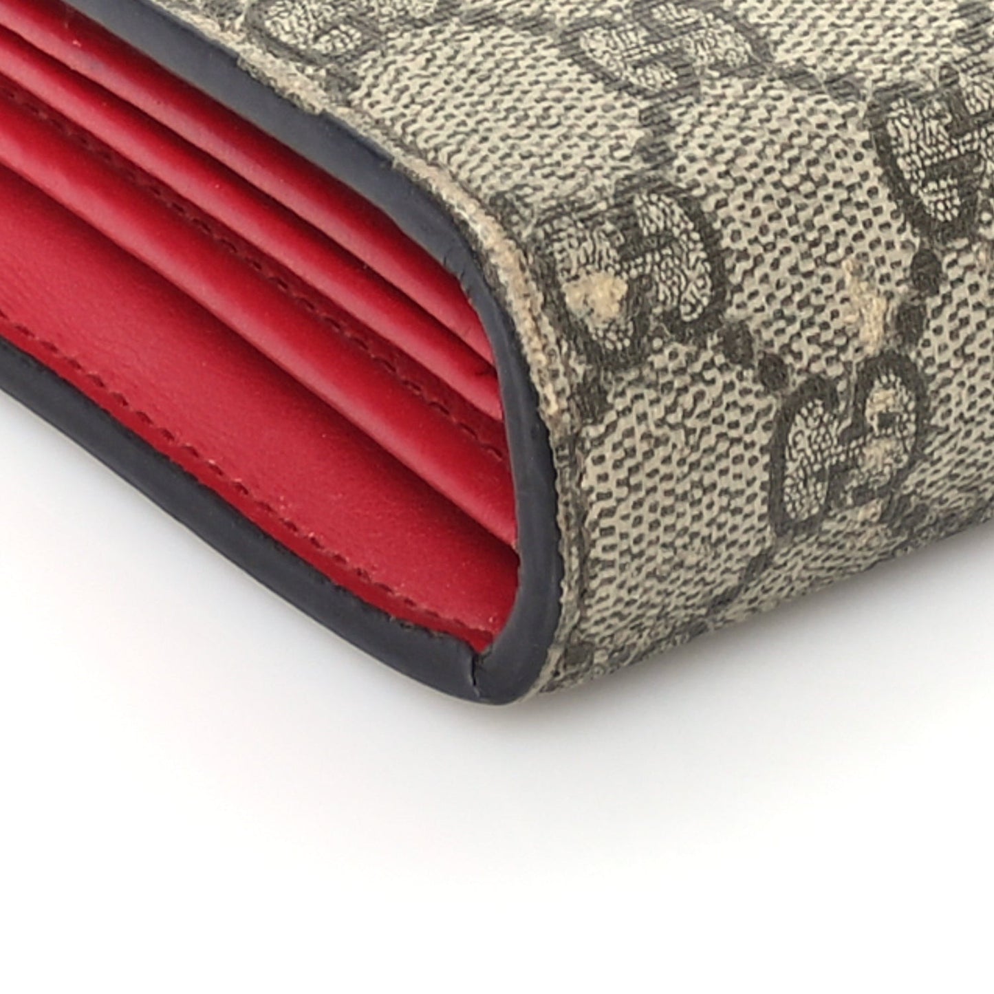 GG Supreme Monogram Mini Dionysus Chain Wallet Beige Vulcanic Red