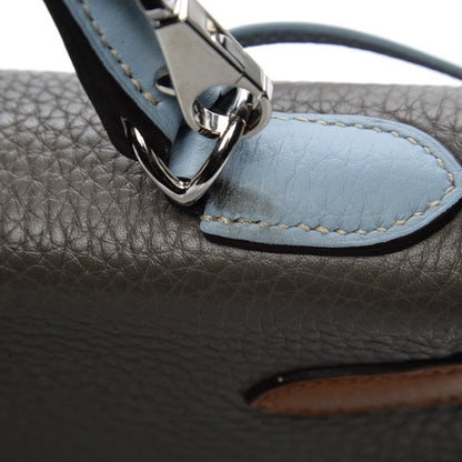 Hermes Taurillon Clemence Arlequin Kelly Retourne 32 Ultraviolet Etain 9 of 30