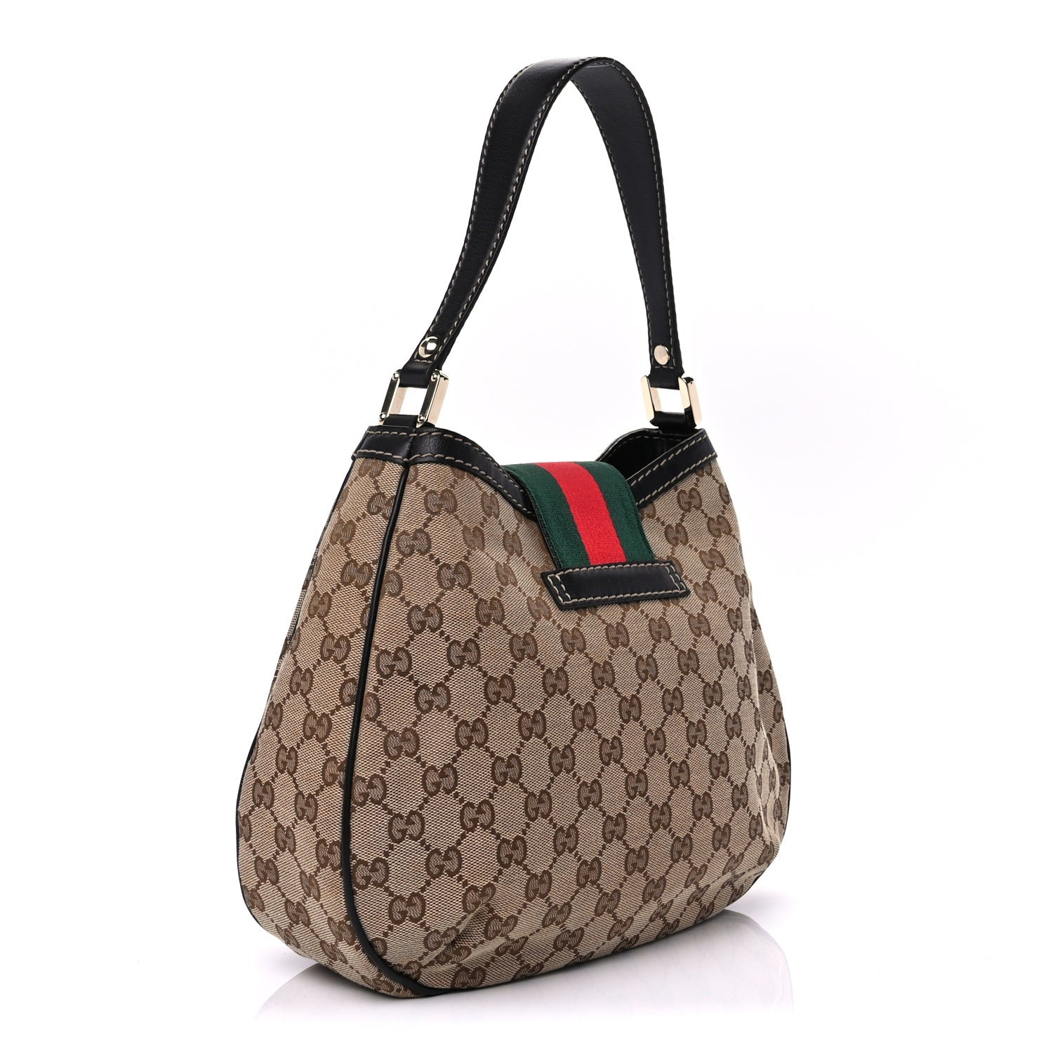 Gucci Monogram Medium New Ladies Web Hobo  Dark Brown 2 of 8