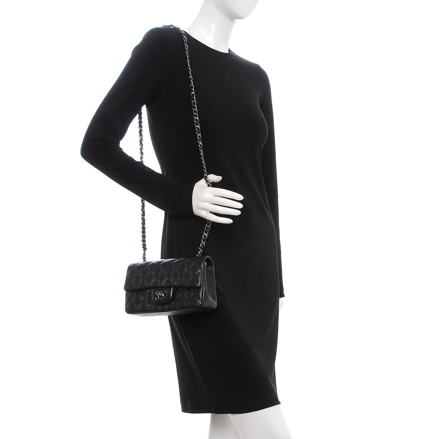 Chanel Iridescent Caviar Quilted Mini Rectangular Flap Black 2 of 8