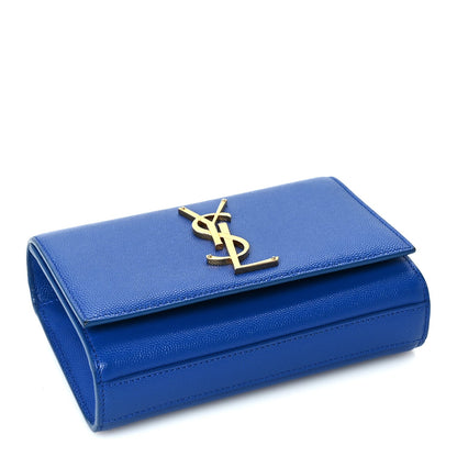 Saint Laurent Grain De Poudre Small Classic Monogram Kate Satchel Royal Blue 3 of 8