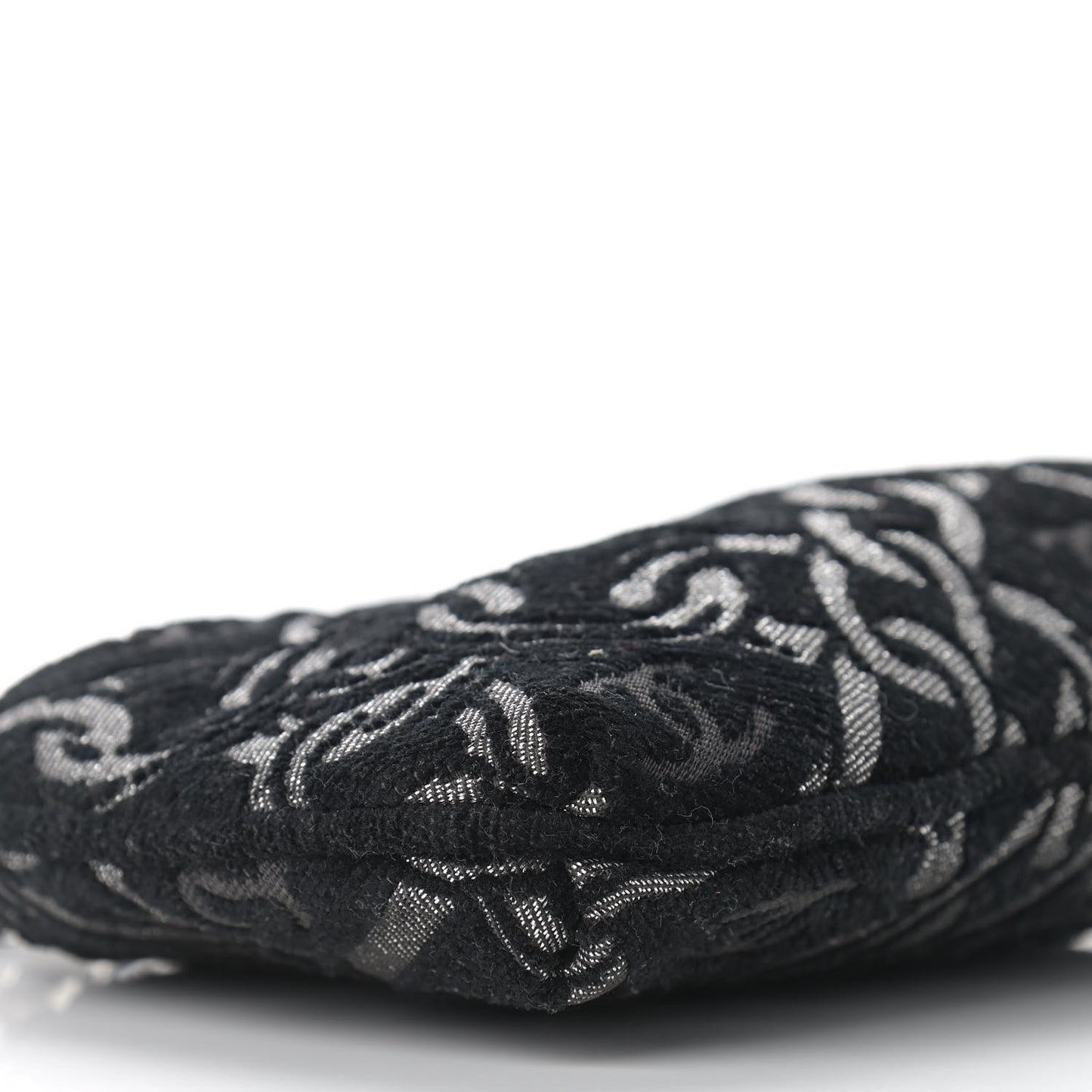 Metallic Brocade CC Chain Link Small Shoulder Bag Black