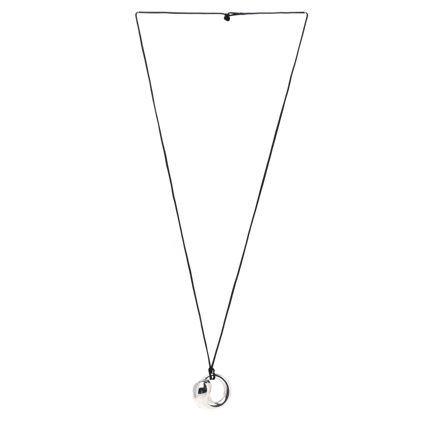 Sterling Silver Large Elsa Peretti Eternal Circle Cord Necklace