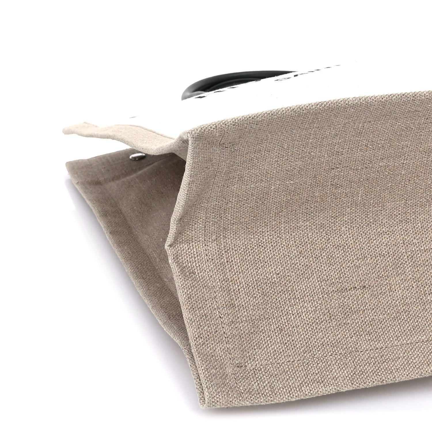 Saint Laurent Linen Calfskin Rive Gauche North South Tote Optic White 7 of 7