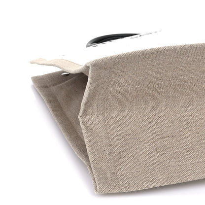 Saint Laurent Linen Calfskin Rive Gauche North South Tote Optic White 7 of 7