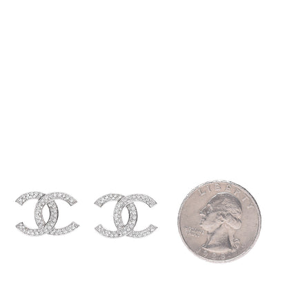 Chanel Crystal Palais Garnier CC Earrings Silver 2 of 5