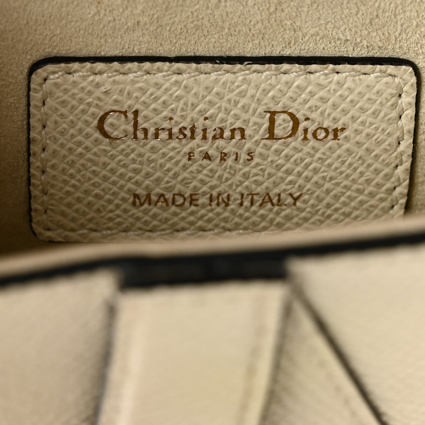 Grained Calfskin Mini Saddle Bag Ivory