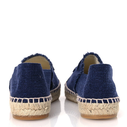 Chanel Denim Toile CC Espadrilles 40 Navy Black 6 of 7