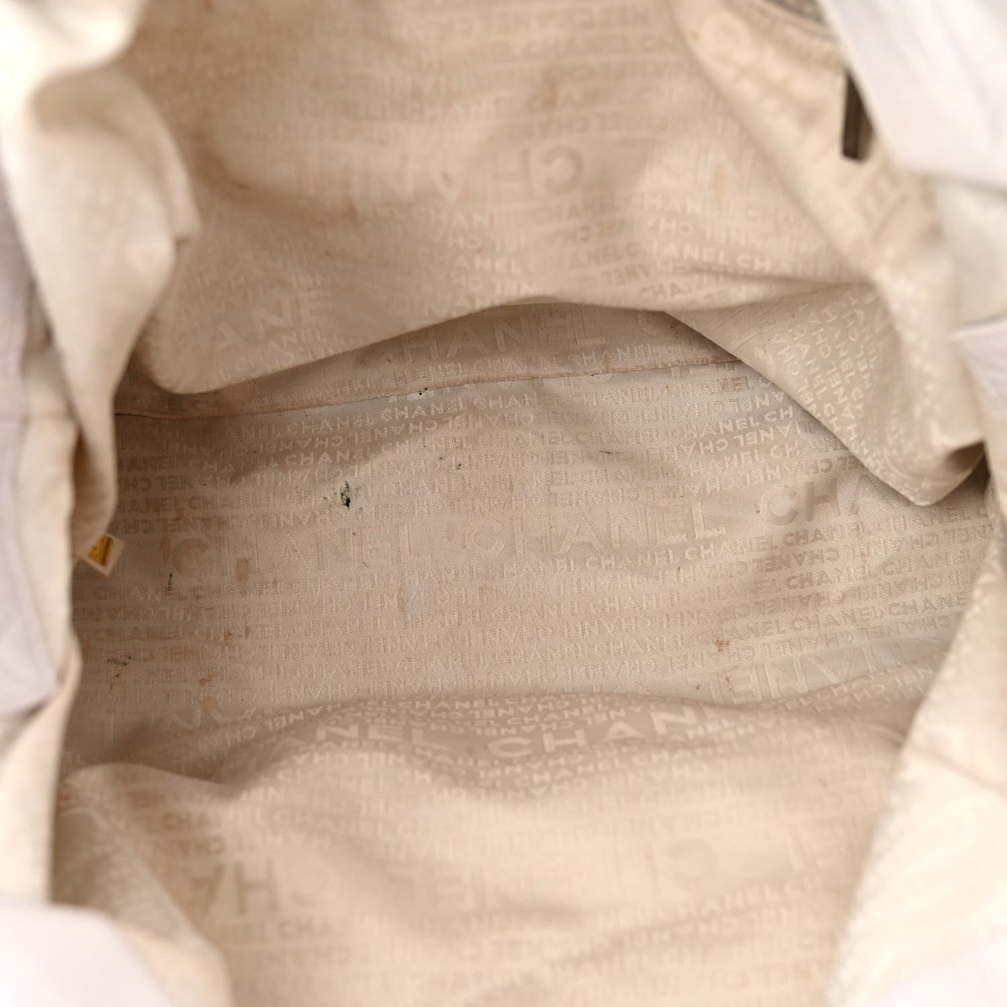 Distressed Lambskin Vintage Ligne Lady Braid XL Tote Beige