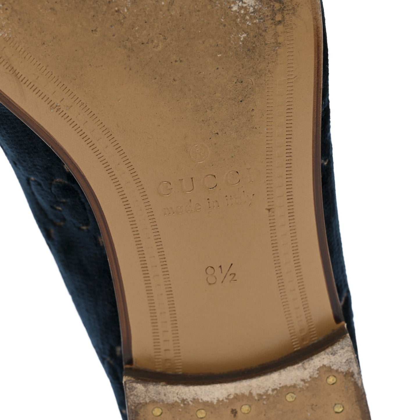 Velvet GG Monogram Horsebit Mens Jordaan Loafers 8.5 Blue Beige