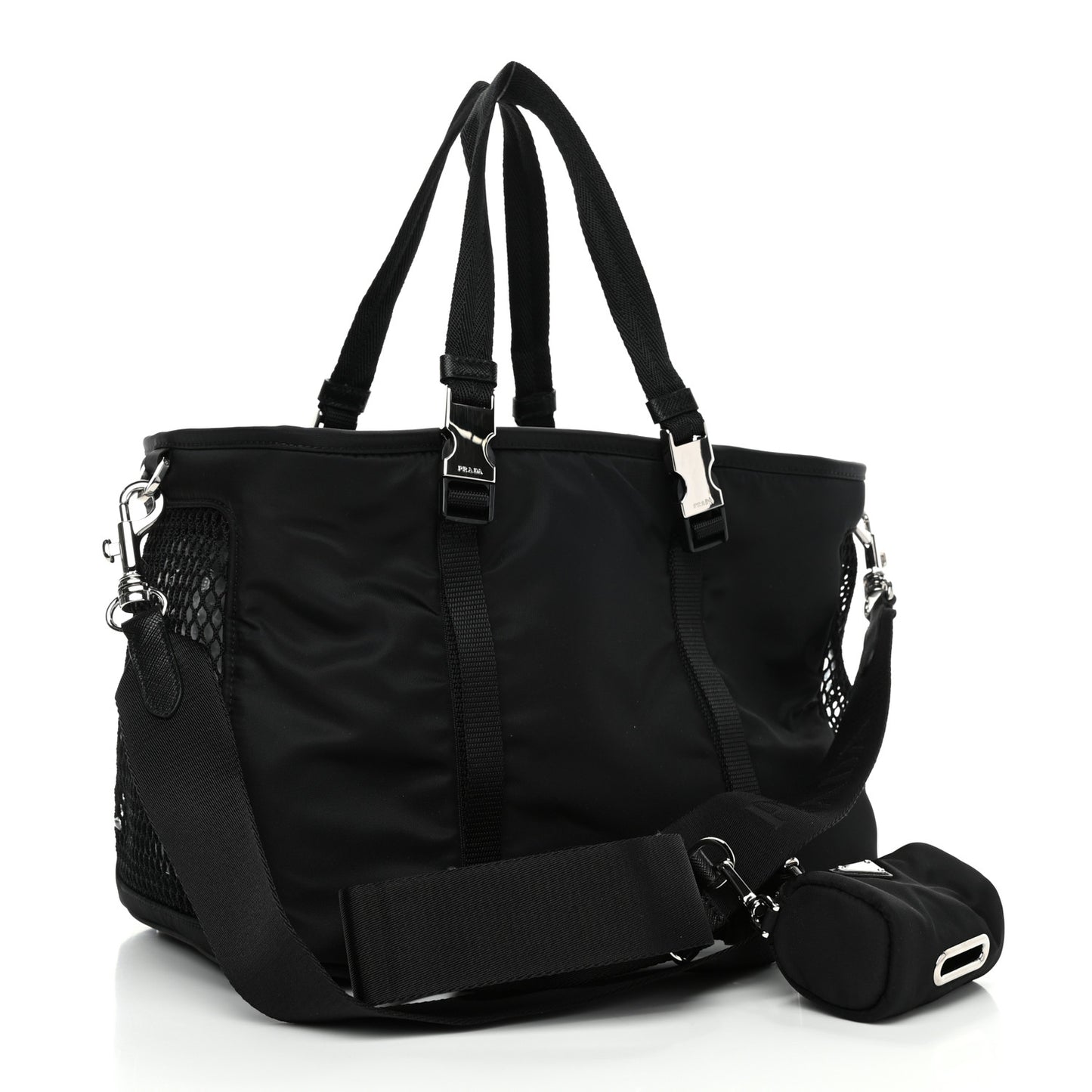 Tessuto Nylon Saffiano Pet Bag Black