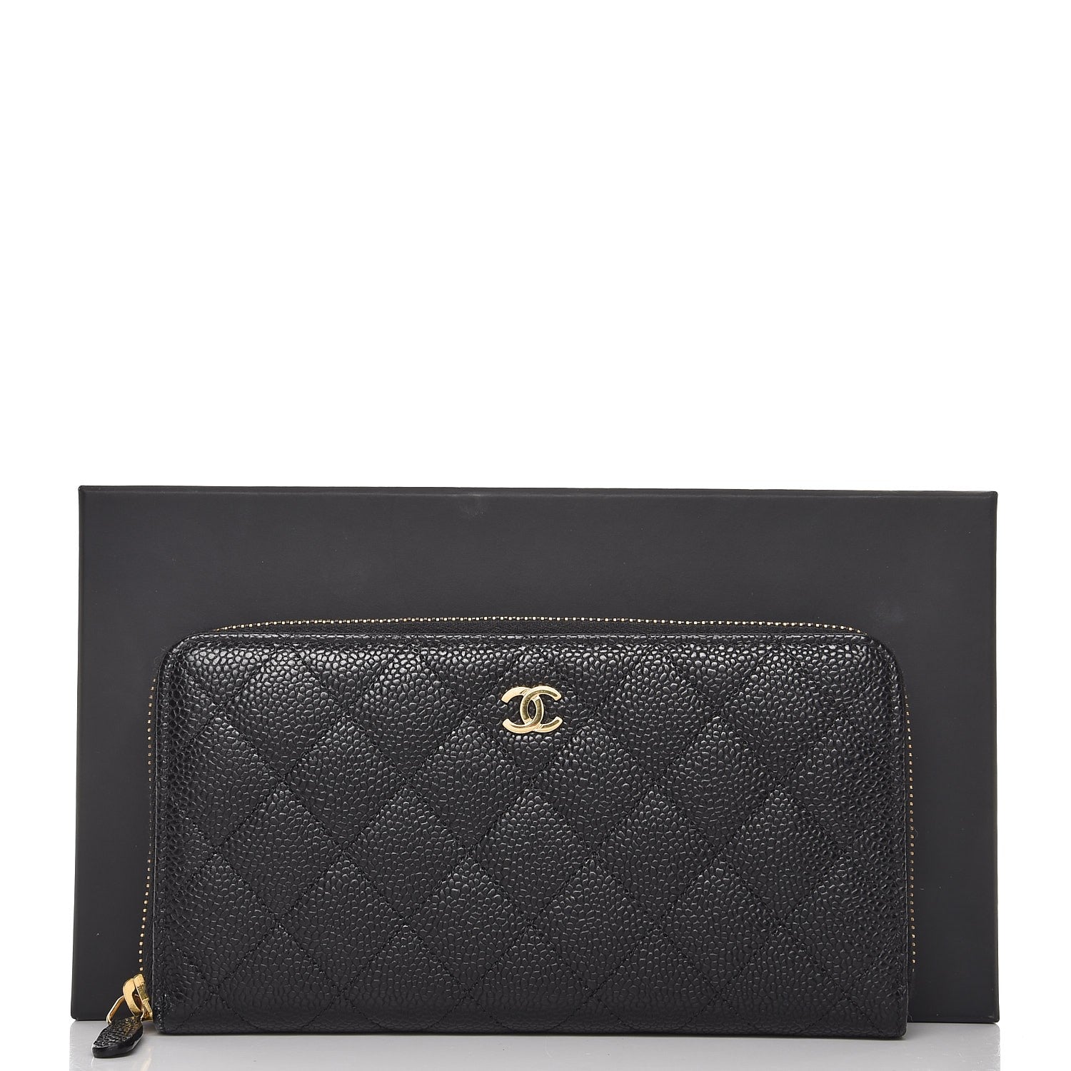 Chanel Caviar Quilted Large Gusset Zip Around Wallet Black 8 of 8