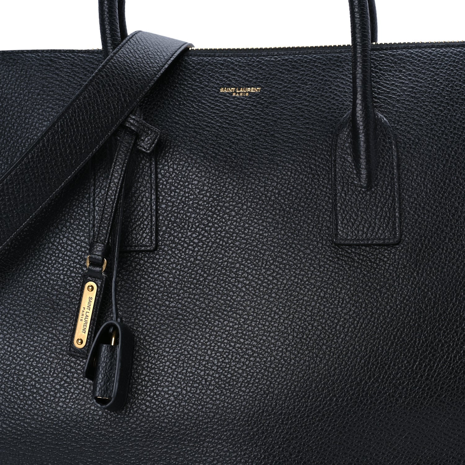 Saint Laurent Grained Calfskin 48H Sac De Jour Duffle Black 6 of 8