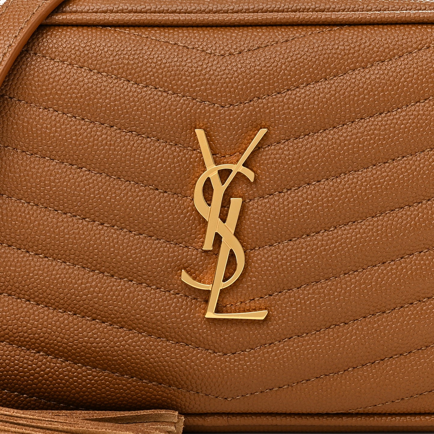 Grain De Poudre Matelasse Monogram Mini Lou Camera Bag Dark Natural