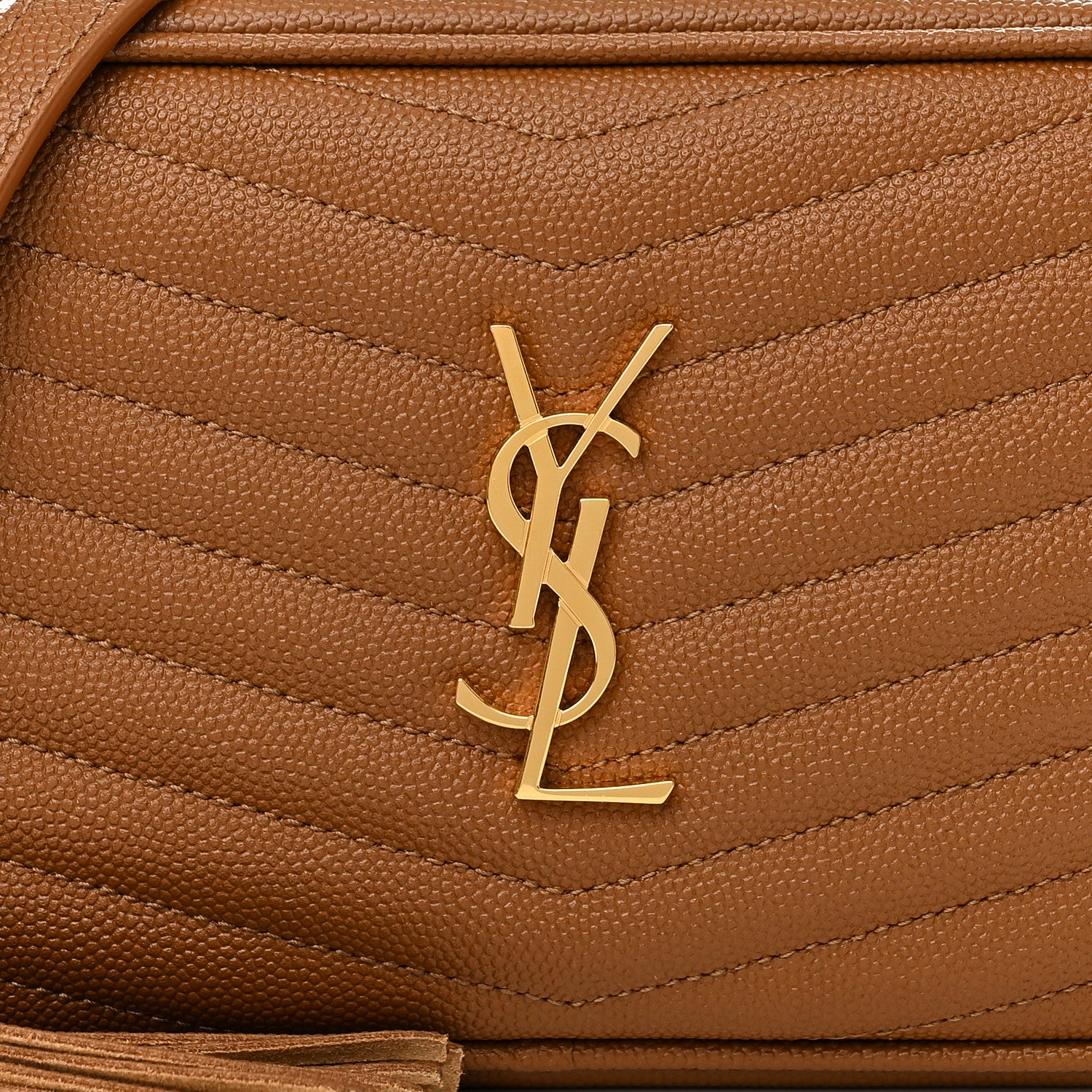 Saint Laurent Grain De Poudre Matelasse Monogram Mini Lou Camera Bag Dark Natural 8 of 10