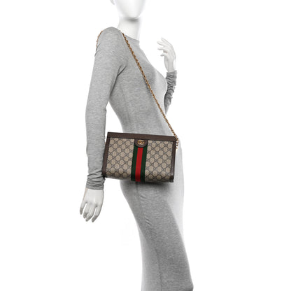 Gucci GG Supreme Monogram Web Small Ophidia Chain Shoulder Bag Brown 3 of 10