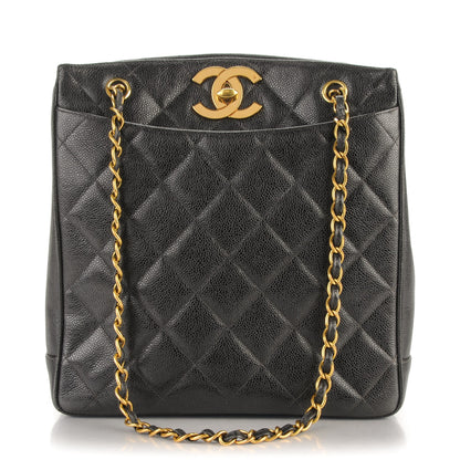 Chanel Caviar Quilted CC Shoulder Bag Black 1 of 8