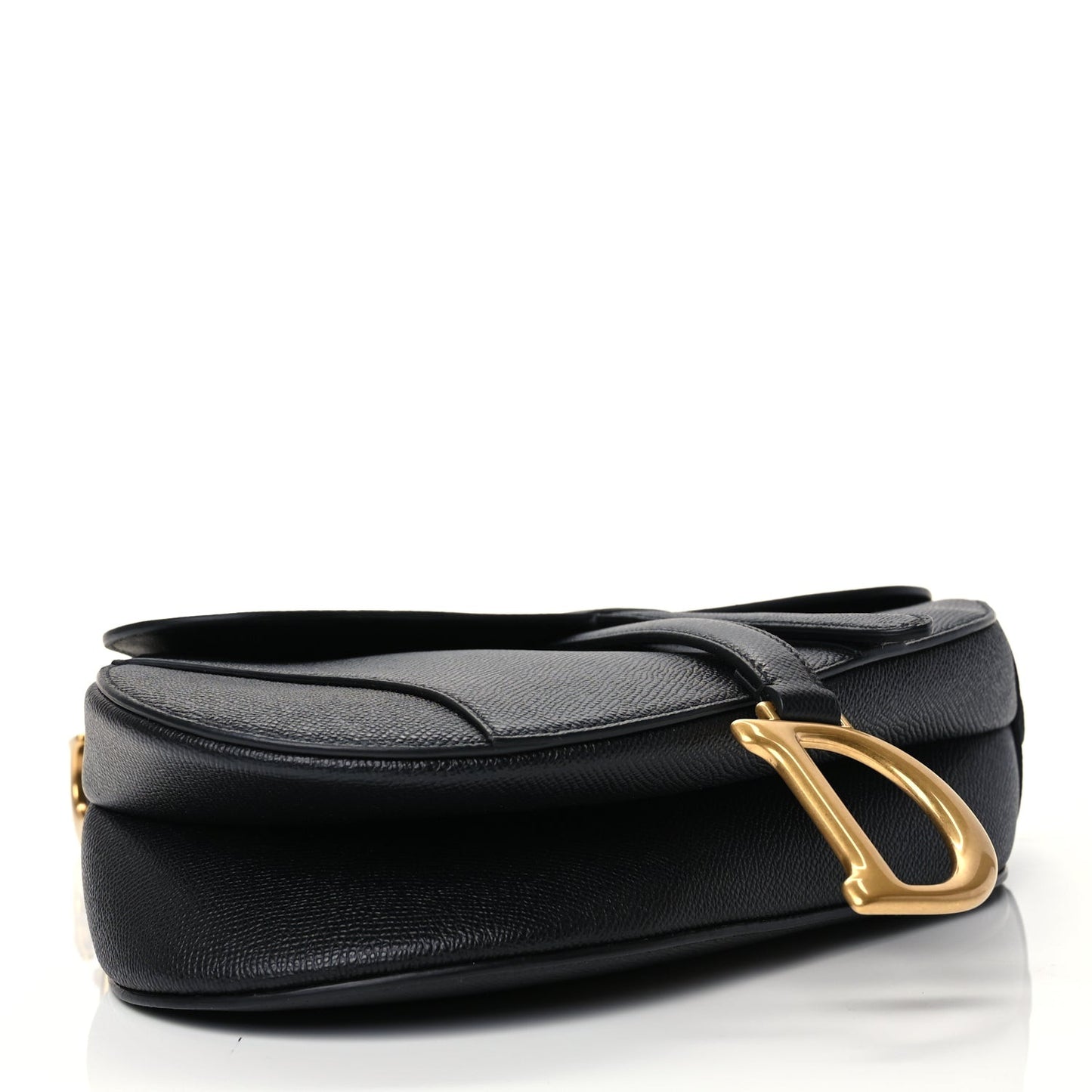 Grained Calfskin Saddle Bag Black (CARD)