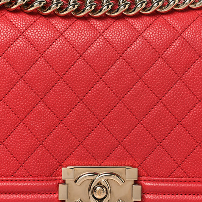 Chanel Caviar Quilted Medium Boy Flap Light Red 8 of 10