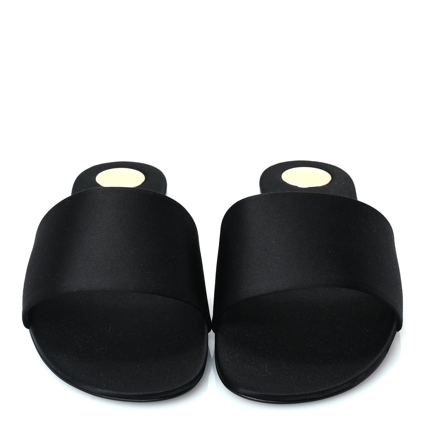 Saint Laurent Satin Carlyle Slide Sandals 38  Black 3 of 7