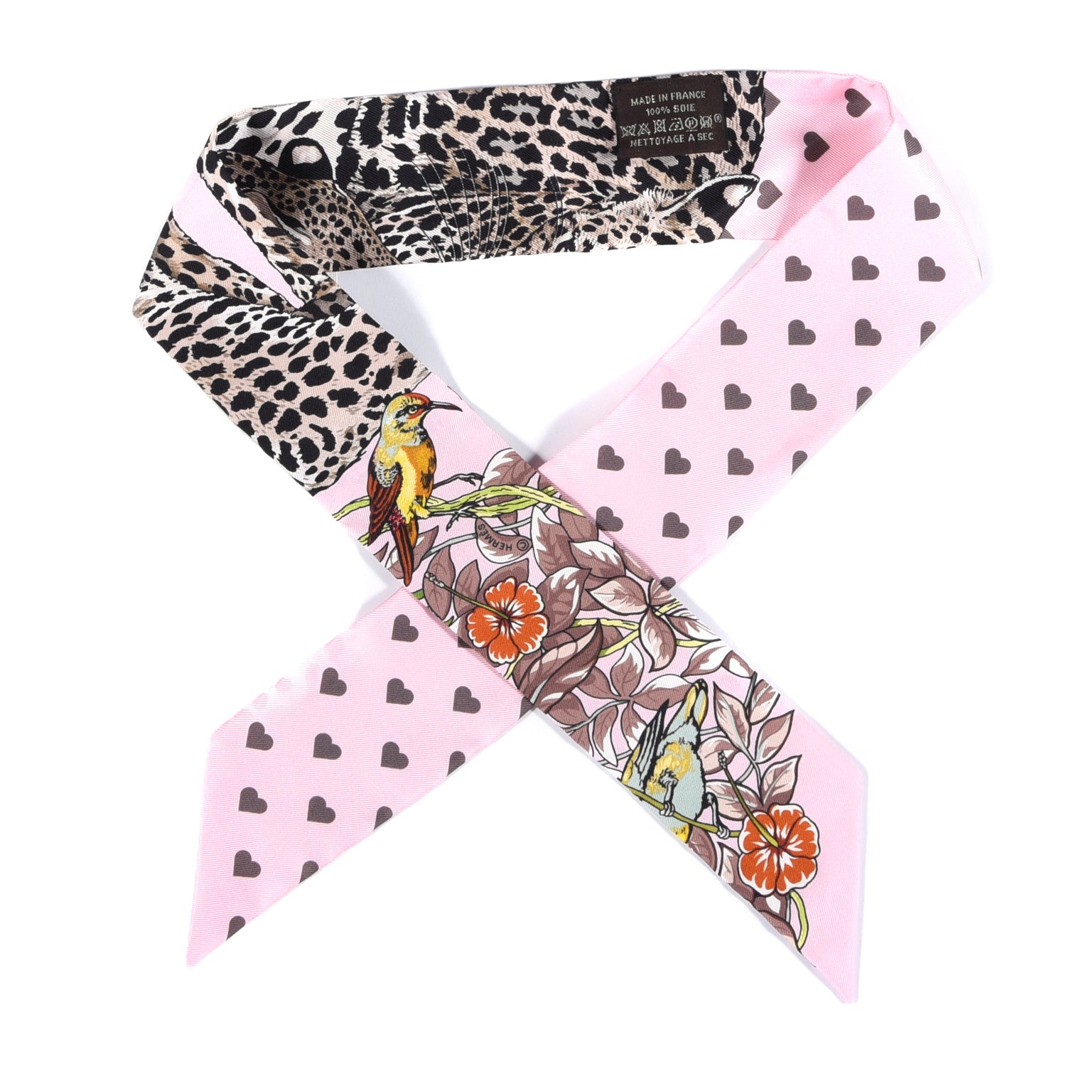 Hermes Silk Jungle Love Love Twilly Rose Pale Etoupe 1 of 4