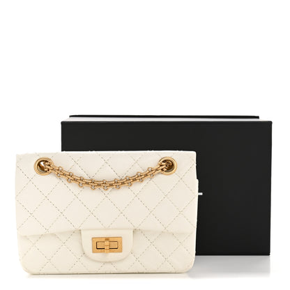 Chanel Aged Calfskin Quilted 2.55 Reissue Mini Flap White 14 of 14