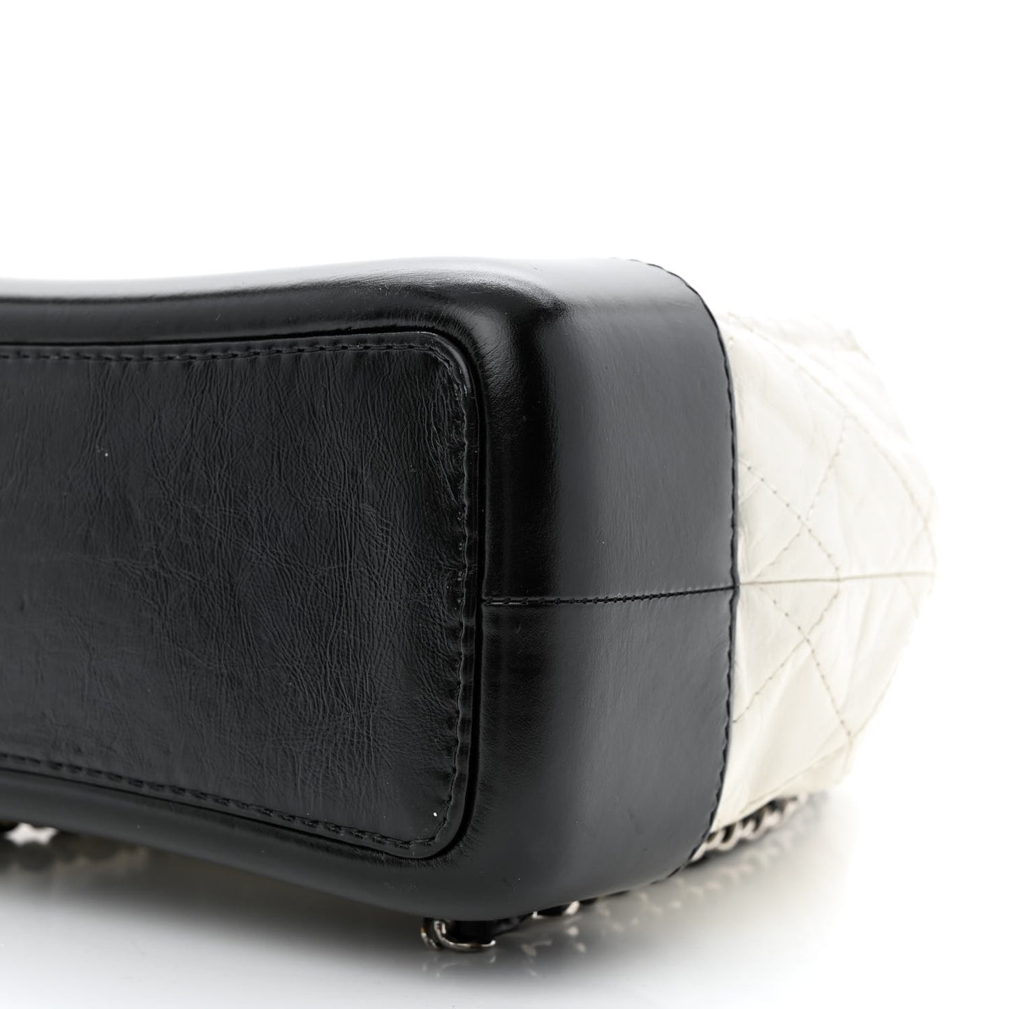 Aged Calfskin Quilted Small Gabrielle Backpack Black White