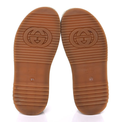 Gucci Monogram Maxi GG Angelina Platform 55mm Slide Sandals 38.5 Camel Ebony 14 of 18