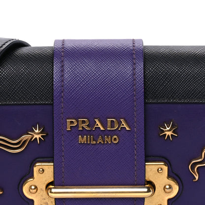 Prada City Calf Saffiano Astrology Cahier Bag Viola Black 6 of 8