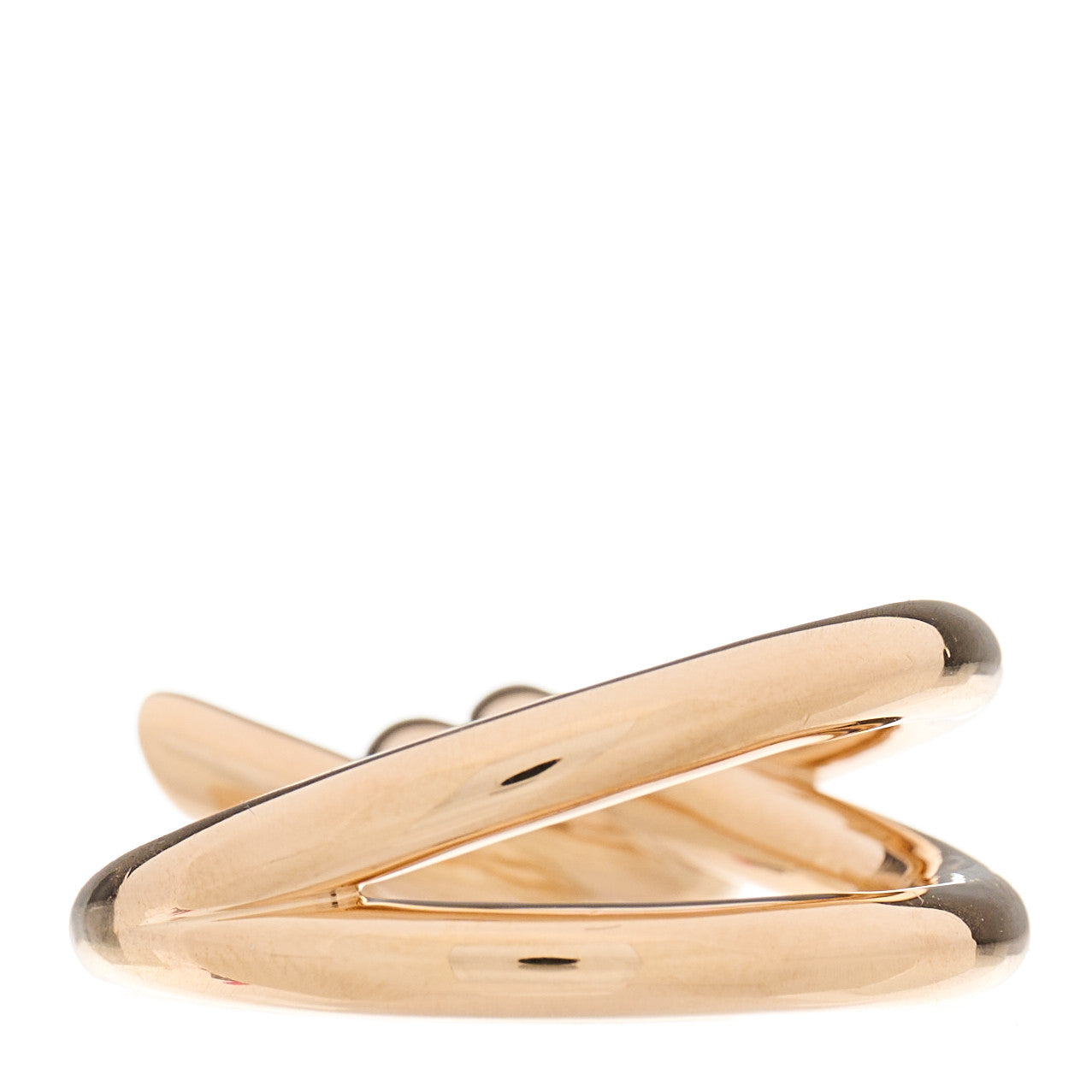 18K Rose Gold Knot Double Row Ring 50 5.5