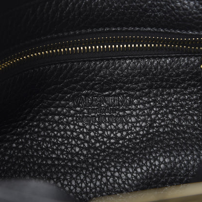 Valentino Garavani Pebbled Calfskin Small Rockstud Flip-Lock Messenger Bag Black 5 of 8
