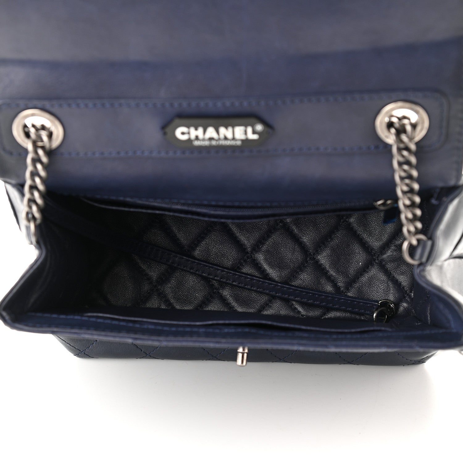 Chanel Calfskin Stitched Urban Luxury Top Handle Bag Navy 5 of 14