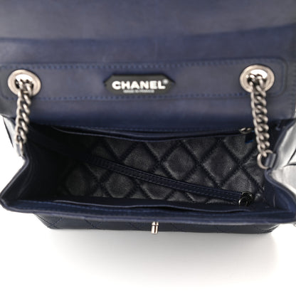 Chanel Calfskin Stitched Urban Luxury Top Handle Bag Navy 5 of 14