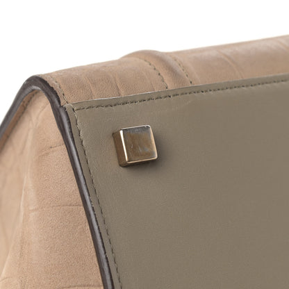 Celine Crocodile Embossed Nubuck Medium Phantom Luggage Beige 9 of 25