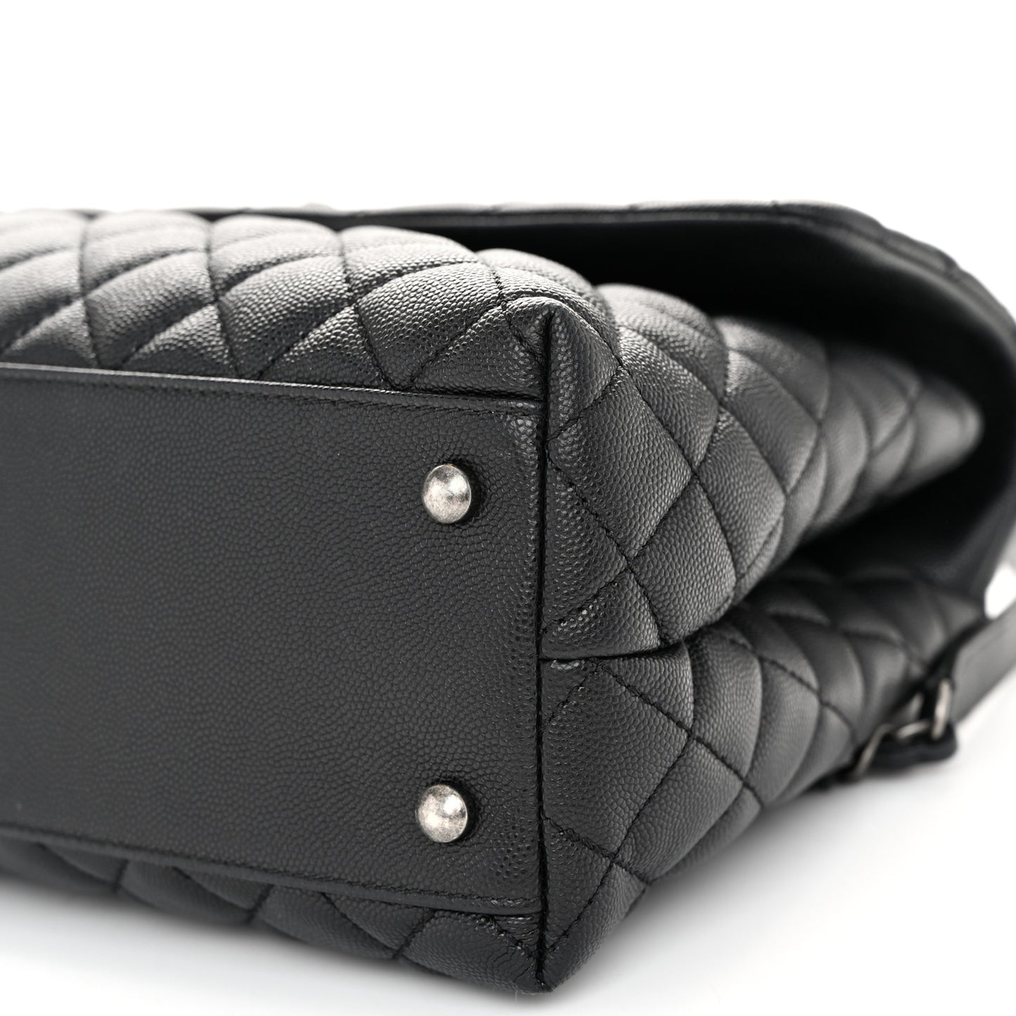 Caviar Quilted Medium Coco Handle Flap Black