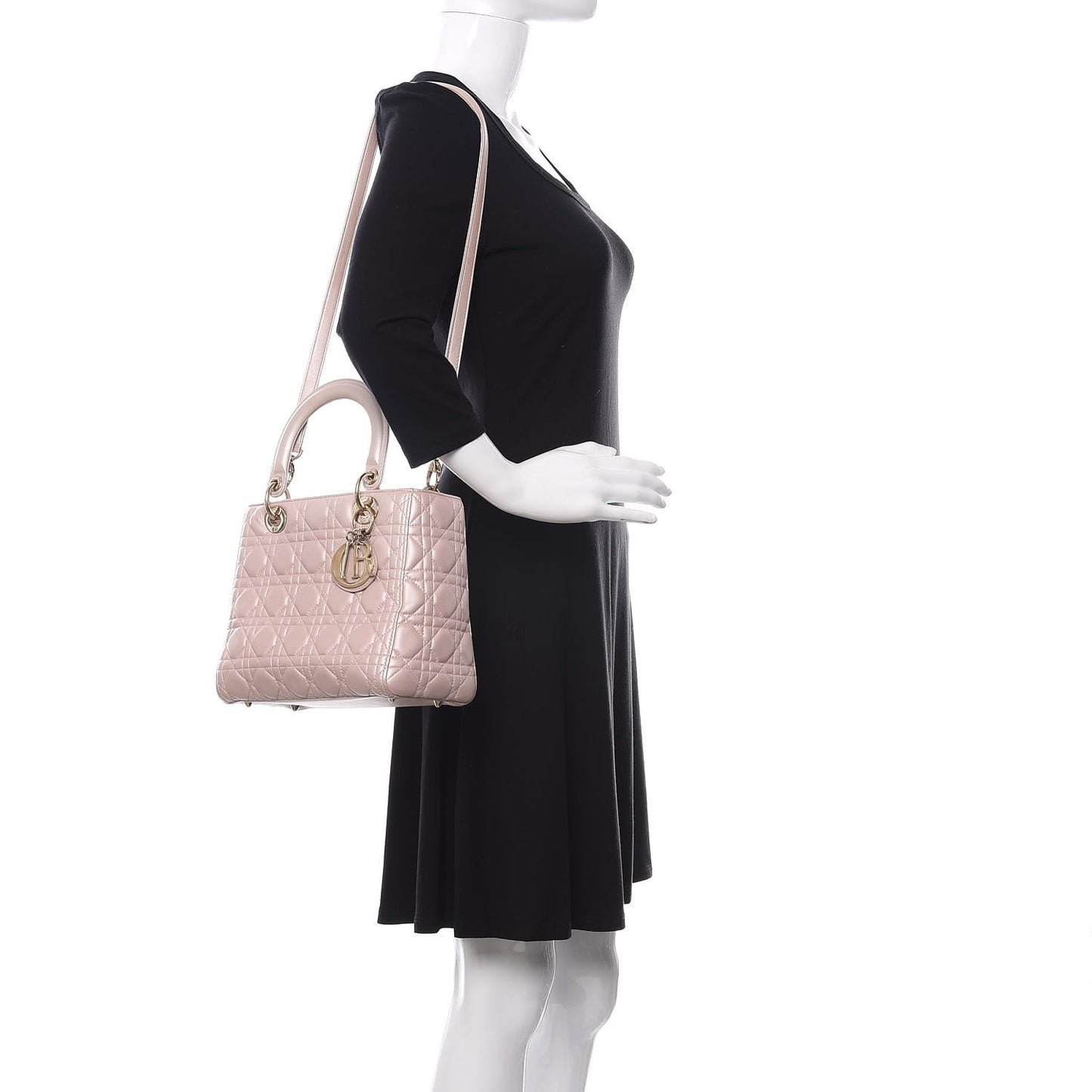 Pearly Lambskin Cannage Medium Lady Dior Lotus