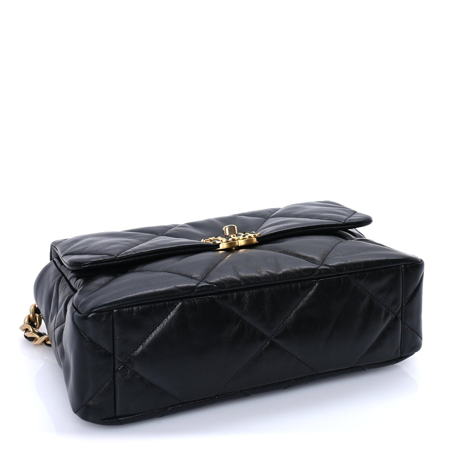 Goatskin Quilted Large  19 Flap Black