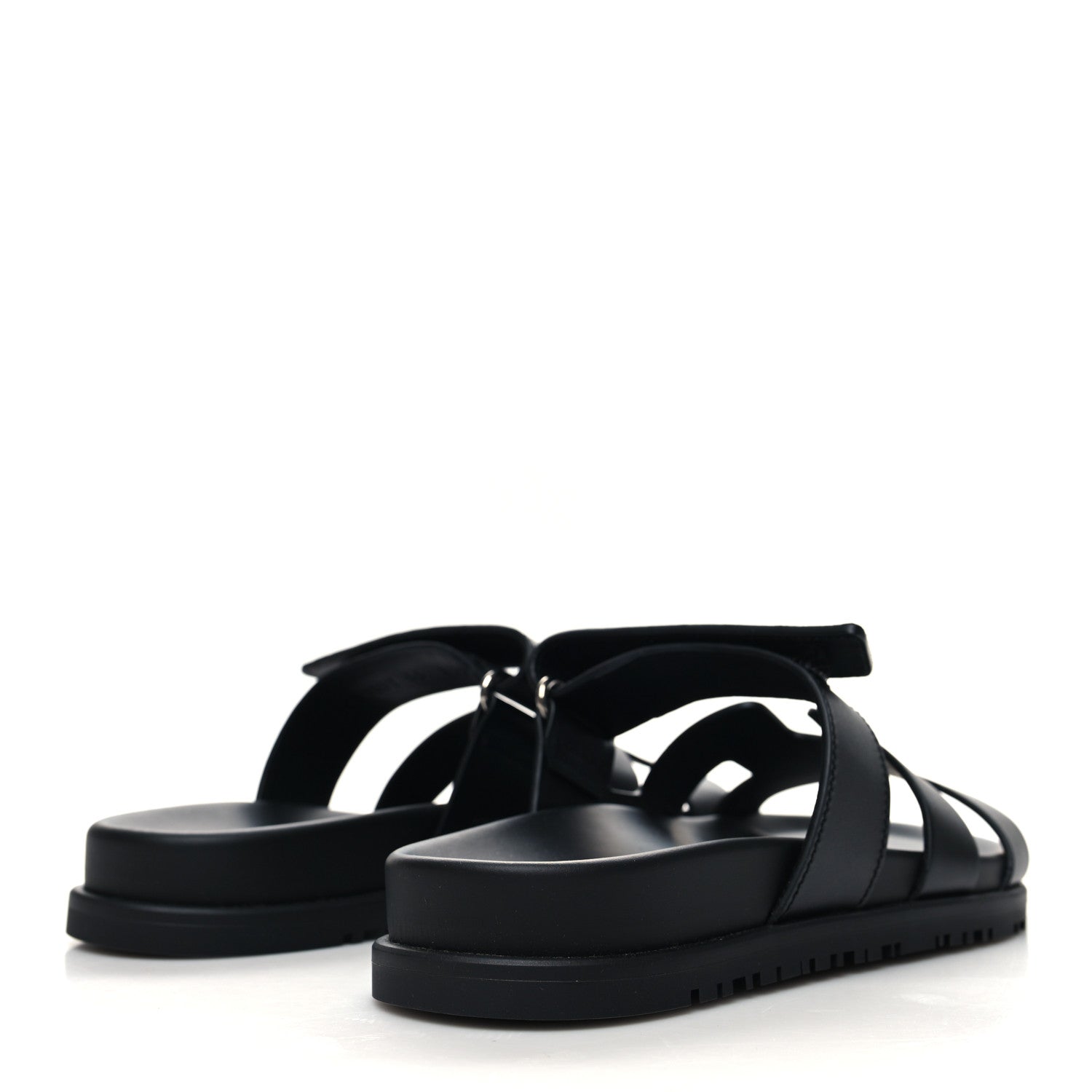 Hermes Calfskin Womens Chypre Sandals 35 Black 4 of 9
