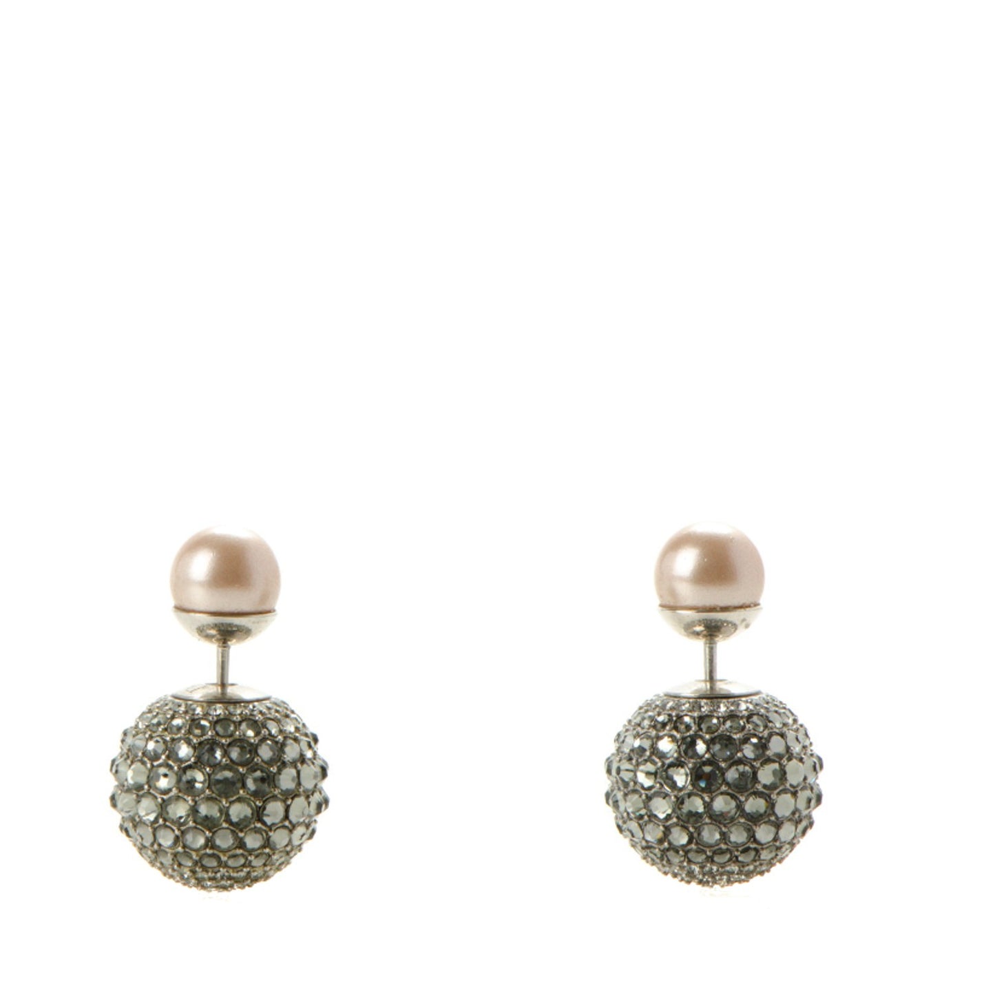 Crystal Mise En Dior Tribal Earrings Grey Pink