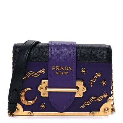 Prada City Calf Saffiano Astrology Cahier Bag Viola Black 1 of 8